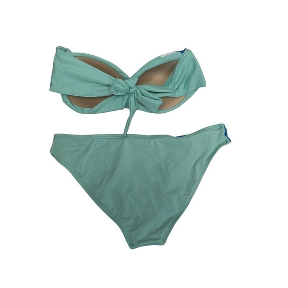 L*SPACE Colorblock Geo Bandeau Top Hipster Bottom Bikini Set Size XS - Picture 6 of 11